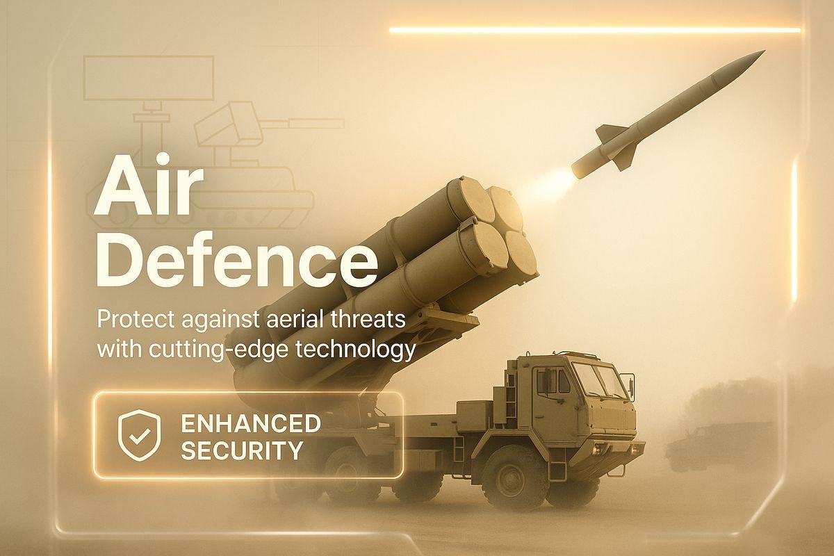 Advanced air defence missile system on launch platform with radar and targeting systems